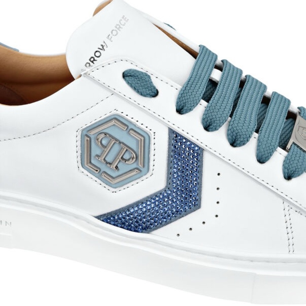 Philipp Plein Lo-Top Leather Arrow Force Strass Sneakers - Picture 7 of 11